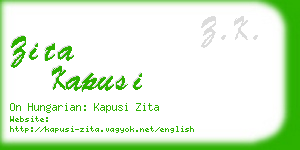 zita kapusi business card